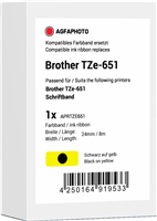 Agfa Photo APRTZE651 tape black on yellow