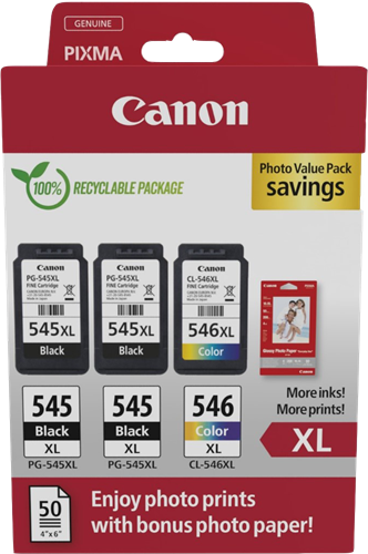Canon PG-545XL+CL-546XL black / more colours / White value pack