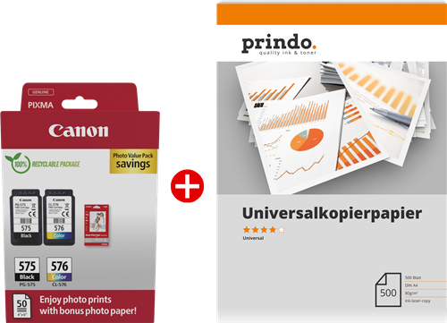 Canon PG-575+CL-576 MCVP black / more colours / White / White value pack