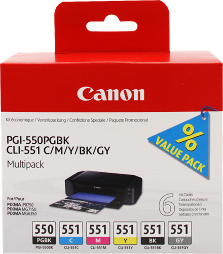 Canon PGI-550+CLI-551 multipack black / cyan / magenta / yellow / Gray