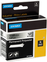 DYMO tape black on silver
