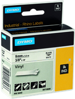 DYMO tape black on white