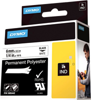 DYMO tape black on white
