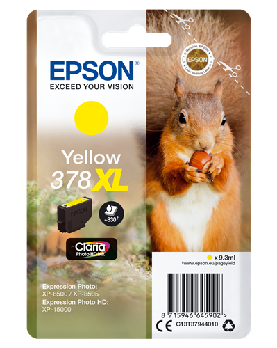 Epson 378XL yellow ink cartridge