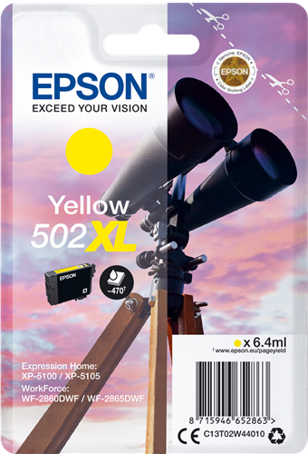 Epson 502XL yellow ink cartridge