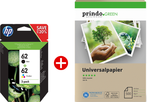 HP Envy 5545 e-All-in-One + Prindo Green Recyclingpapier 500 Blatt