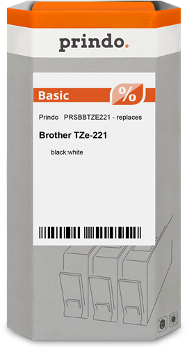Prindo PRSBBTZE221 tape black on white